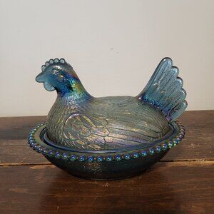 Indiana blue hen on nest